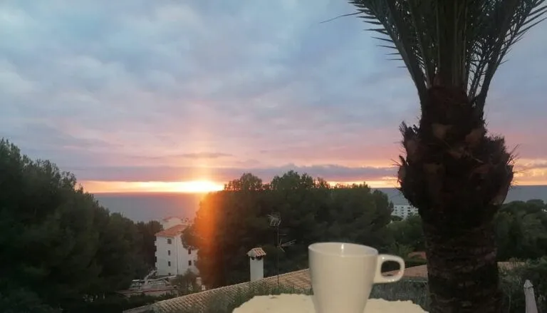 Cielo y horizonte con luz anaranjada · Vista 71